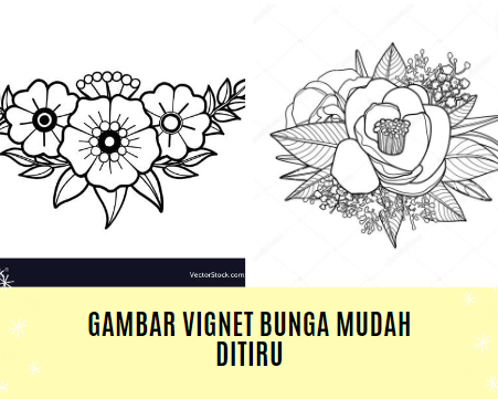 Gambar Vignet Bunga Mudah Ditiru