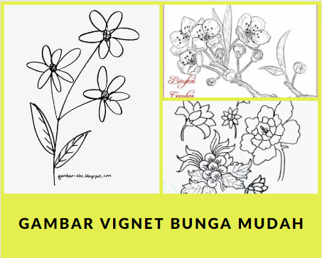 Gambar Vignet Bunga Mudah