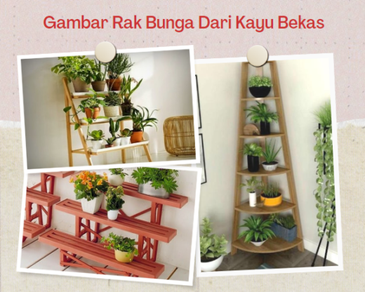 Gambar Rak Bunga Dari Kayu Bekas
