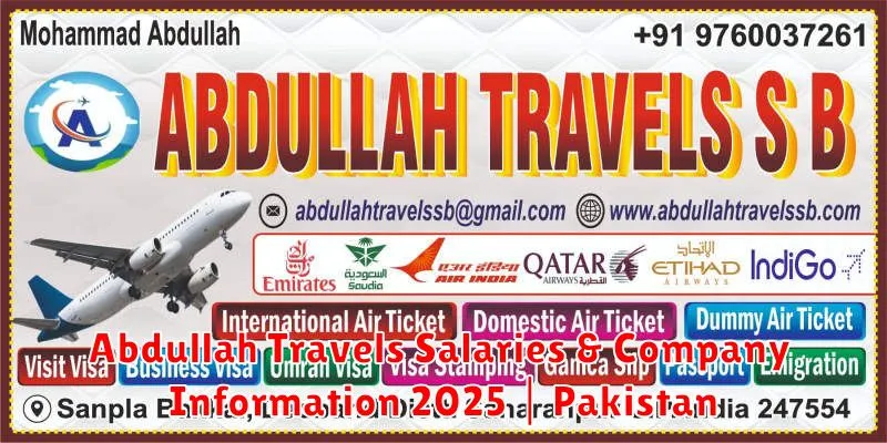Abdullah Travels Salaries & Company Information 2025 | Pakistan