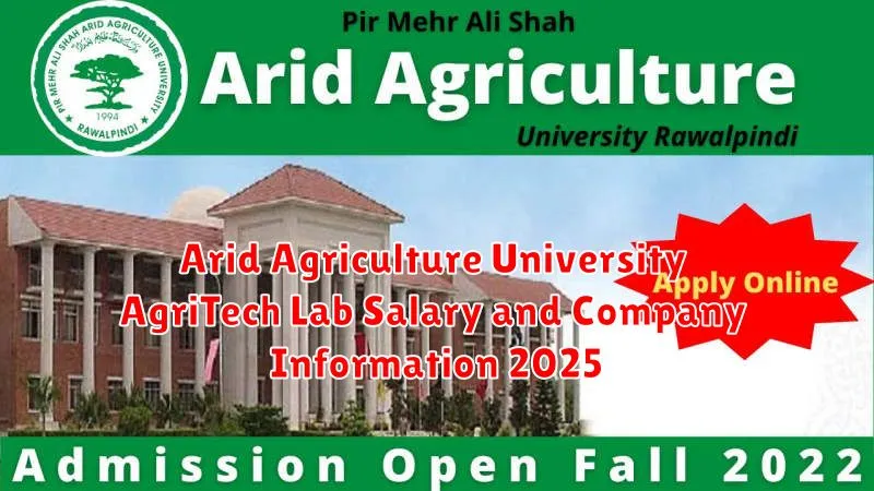 Arid Agriculture University AgriTech Lab Salary and Company Information 2025