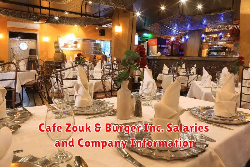 Cafe Zouk & Burger Inc. Salaries and Company Information