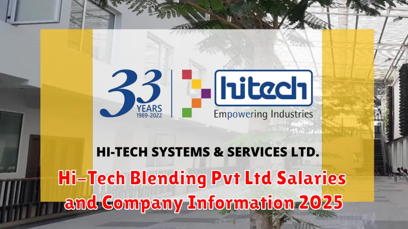 Hi-Tech Blending Pvt Ltd Salaries and Company Information 2025