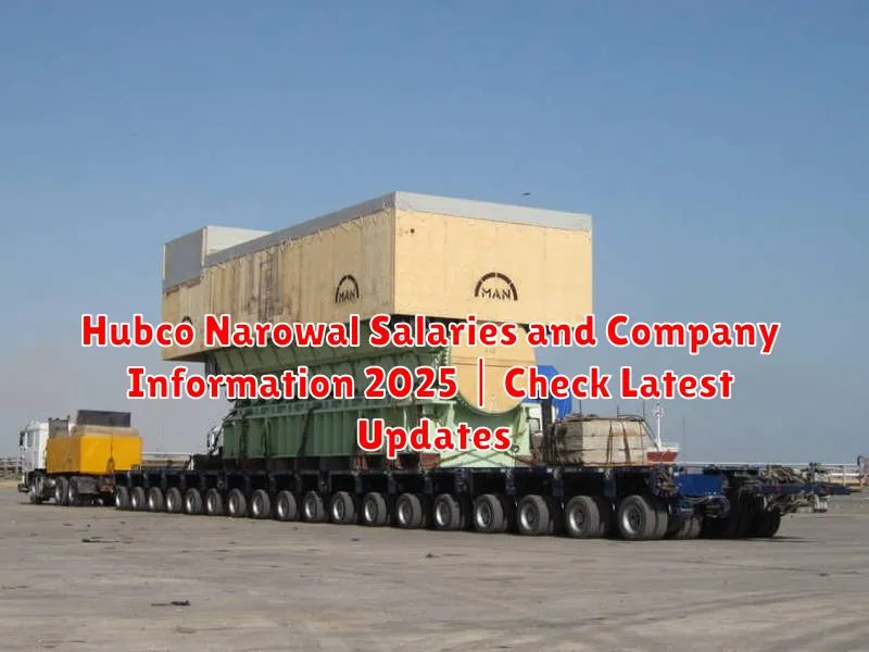 Hubco Narowal Salaries and Company Information 2025 | Check Latest Updates