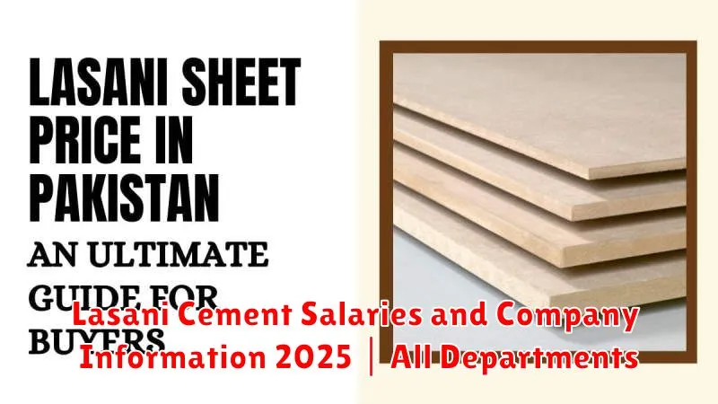 Lasani Cement Salaries and Company Information 2025 | All Departments
