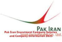 Pak Iran Investment Company Salaries and Company Information 2025